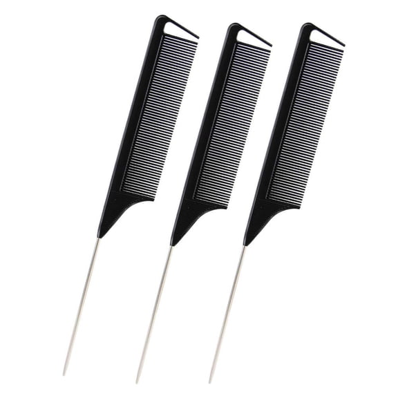 3Pcs Steel tip tail comb,Barber Styling Combs for Women,Anti Static Heat Resistant Hairdressing Comb