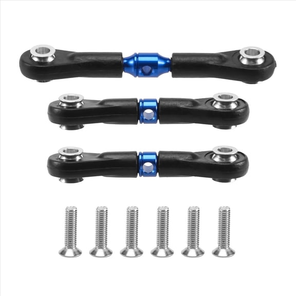 3Pcs Steering Link Rod Servo Rod for TT-02 TT-02T TT02 TT02T 1/10 RC Car Upgrade Parts Accessories,Blue,2 x Steering Link Rod,1 x Servo Rod,Blue