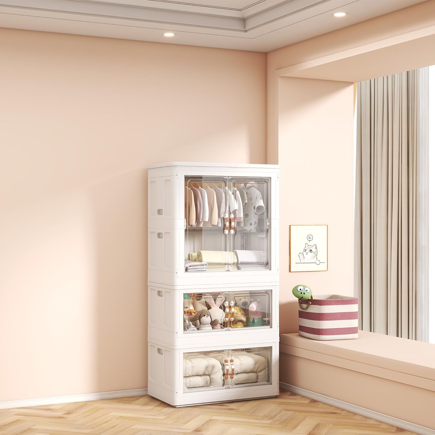 3Pcs Storage Bins with Lids, Linor 78 Gal Plastic Storage Bins for