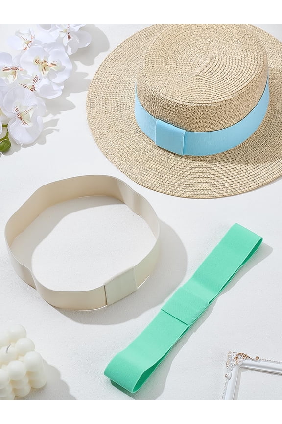 3Pcs Stretchable Hat Band Overlay Hat Band Mixed Color Headwear Accessories for Western Fedora Panama Straw Headwear Accessories 40mm Inner Diameter: 180mm Making DIY
