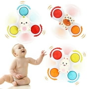 3Pcs Suction Cup Spinner Toys for Baby 12-18 Months Infant Travel Spinning Top Toys Bath Toy Age 1 2 3 High Chair Toys for Toddlers Girls Boys Gifts