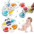 thumbnail image 1 of 3Pcs Suction Cup Spinner Toys for Baby 12-18 Months Infant Travel Spinning Top Toys Bath Toy Age 1 2 3 High Chair Toys for Toddlers Girls Boys Gifts, 1 of 8