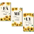 thumbnail image 1 of 3Pcs Sunflower Wall Art Family Wood Wall Decor Set Boho Sign Wooden Prints Rustic Wooden Gallery Hanging Set for Living Room Bathroom Bedroom Home Kitchen 6.7 x 11.8 Inch DIY, 1 of 9