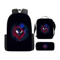 thumbnail image 1 of 3Pcs Teen Comic Web Travel Daypack Combo with Insulated Lunch Bag and Stationary Case Large Capacity Spider Hero School Rucksack, 1 of 2