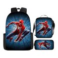 thumbnail image 1 of 3Pcs Superhero Teen Comic Web Travel Daypack Set with Matching Lunch Tote and Accessory Case Heavy Duty School Backpack for Students Large Capacity Hero Print Rucksack, 1 of 5