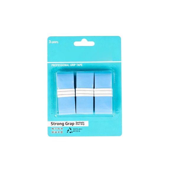 3Pcs Sweat Absorbent Racket Overgrip Tape Non Slip Tacky Cushioned Grip Wrap For Tennis Badminton Squash Rackets(Sky Blue-110Cm)
