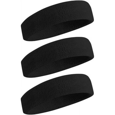 3Pcs Sweatbands Sports Headband for Men & Women - Moisture Wicking Athletic Cotton Terry Cloth Sweatband for Tennis, Basketball, Running, Gym, Working Out