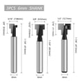 3Pcs T Slot Router Bit Keyhole Router Bit Set Cut Diameter Woodworking ...