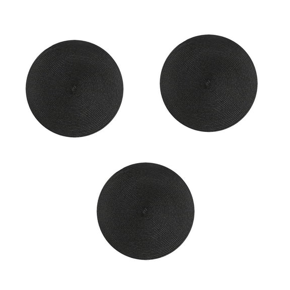 3Pcs Table Mat, 7 inch Round Braided Placemats, Place Mat Household Oil-Proof Pad Heat Insulation Pad, Waterproof, and Easy to Clean, for Dinner Party Table Decoration