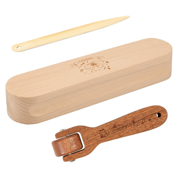 3Pcs Tailors Clapper Set Wooden Seam Presser Tool Multi Purpose Sewing Quilting Tools Kit with Sewing Seam Roller and Bone Pen Practical Wooden Sewing Tool Kit for Quilting Sewing