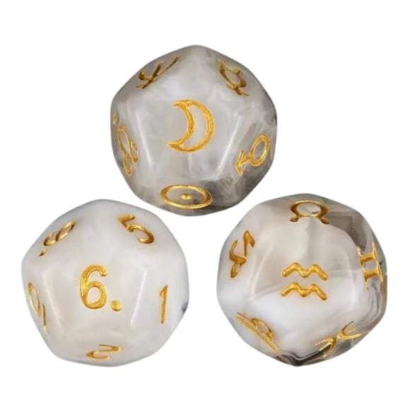 3Pcs Tarots Card Dices 12-Sided Astrological Dices Constellations Divinations Dices