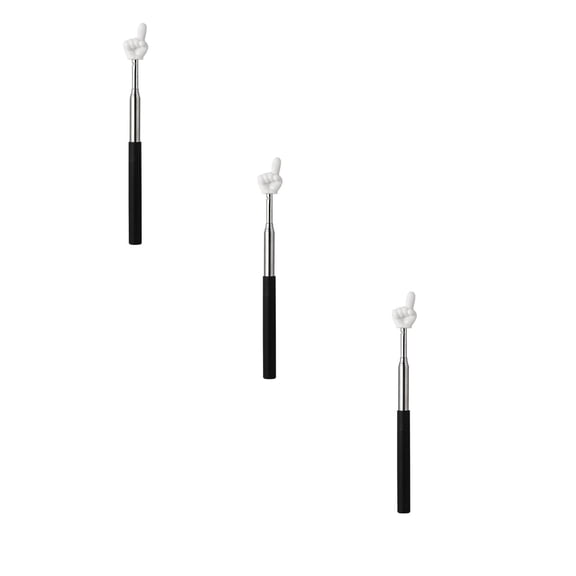3Pcs Telescopic Pointer,Retractable Finger Pointers Non-Slip Plastic Handle,Mini Extendable Teaching Pointer Stick for Lectures and Training Courses,Home & Office Supplies,up to 21.7" (Black*3)
