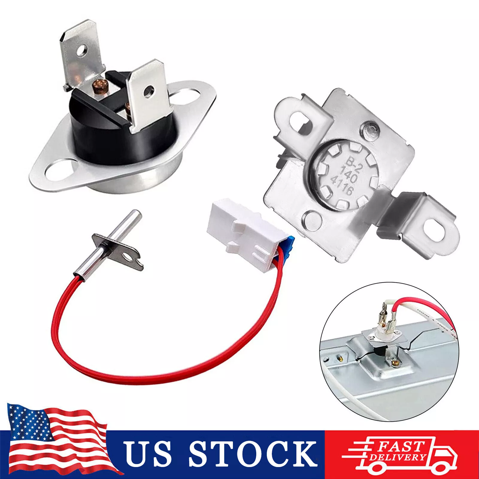 3Pcs Thermostat Sensor Kit 6931El3003D 6931El3001E 6323El2001B Fit For Lg Dryer