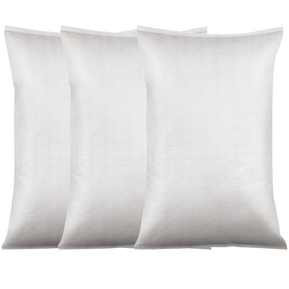 3Pcs Thick Hite Plastic Woven Bag Flooding Sandbag Protection Packaging Bags 15X24In Rack