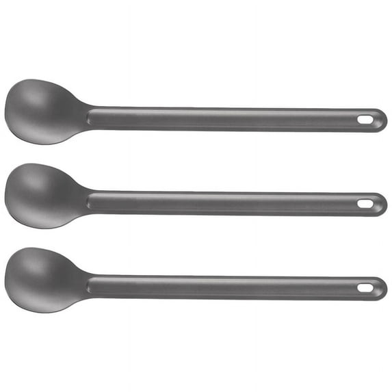 3Pcs Titanium Spoon 21.5Cm X 3.9Cm Camping Spoon Outdoor Tableware Long-Handled Titanium Spoon
