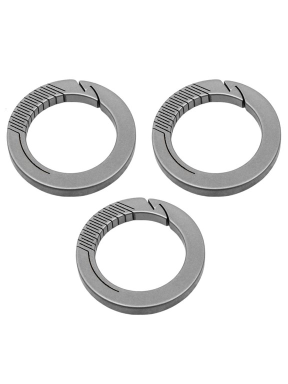 3Pcs Titaniums Rings Carabiner Keyring AntiLost Quick Releases Key Rings Round Carabiner Clip Tool for Women Man
