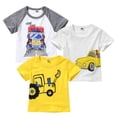 thumbnail image 1 of 3Pcs Toddler Boys T-Shirts Kids Short Sleeve Crewneck Cartoon Animal Blouse Tops 1-6Y, 1 of 8