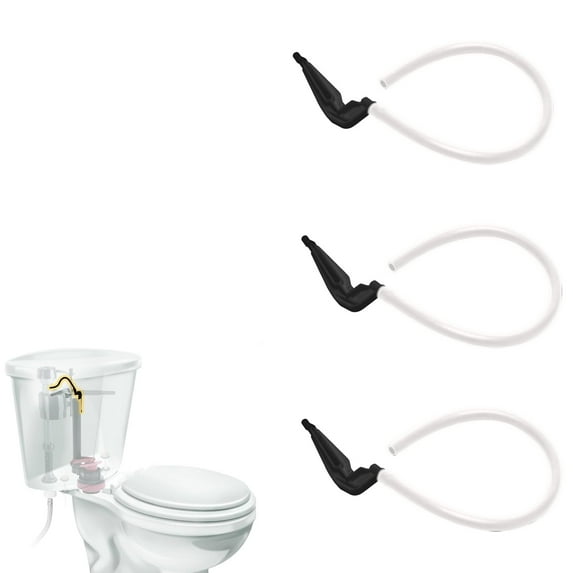 3Pcs Toilet Tank Refill Tube Replacement Kit - Universal Fill Valve Clip Hose Set (White)