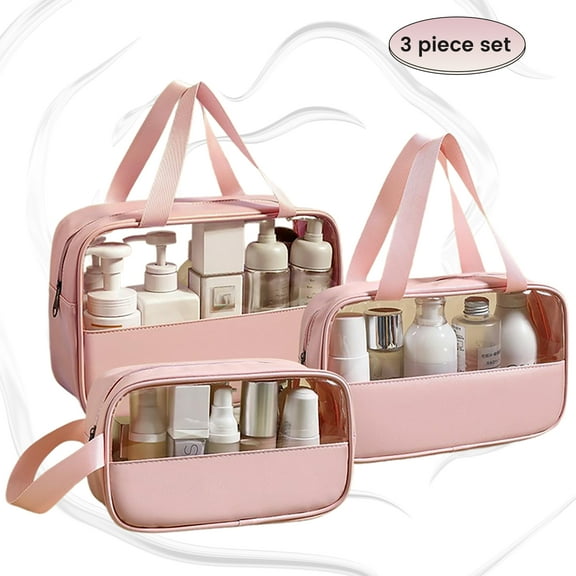 3Pcs Toiletry Bag Travel Bag, Water-resistant Makeup Cosmetic Bag Travel Organizer for Accessories, Shampoo, Full Sized Container, Toiletries
