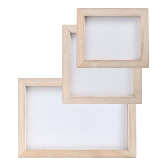 3Pcs Traditional Paper Making Craft Tool Set with 3 Sizes Wooden Frame for Bookbinding Scrapbooking Art Craft Project