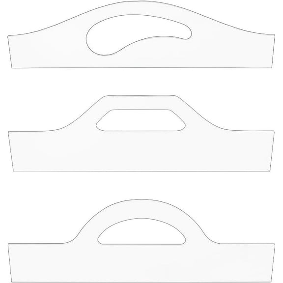 3Pcs Transparent Acrylic Router Templates Clear Acrylic Handle Cutting Board for Woodworking Angled Curvy Tracing Stencils Guide Tools Clear for DIY