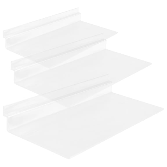 Milisten 3Pcs Clear Plastic Shoe Display Tray Slatwall Rack for Sneaker and High Heel Organization