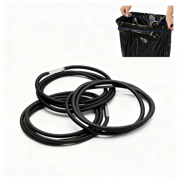 3Pcs Trash Can Rubber Bands Bag Tie-down Straps With Locking Buckles for Kitchen Bathroom Office, Black