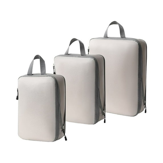 3Pcs Travel Bags Luggage Organizer Travel Compression Packing Cubes For Clothes Blanket, Travel Bags Luggage Organizers For Suitcases Double Large Capacity sign 3 Different Size