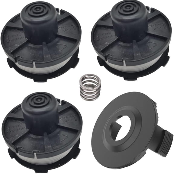 3Pcs Trimmer Head & 1 Spool Cover for DUR141 DUR181RF DUR181Z DUR181 DUR180 String Trimmer Parts with Spring, Part NO.196146-9 195858-1