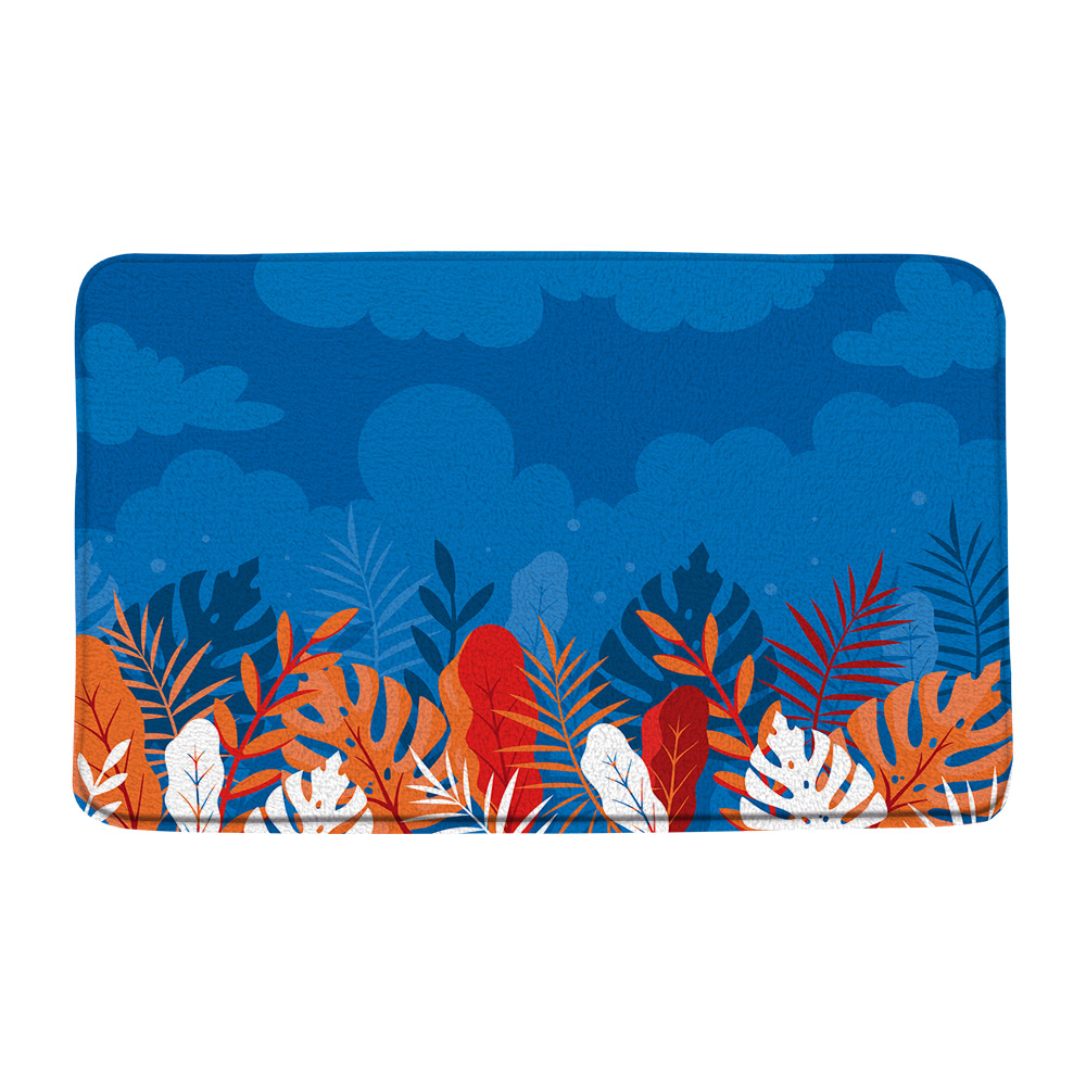 3Pcs Tropical Palm Tree Bathroom Rug Sets Plant Leaves Jungle Bath Mat