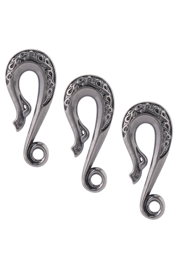 3Pcs U Shape Hook Keychain Fish Hook Key Chain Silver Key Buckle Belt Wallet Clip Holder Loop Jump Ring Belt Key Ring Pocket Clip Heavy Duty