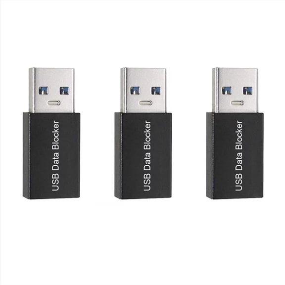 3Pcs USB Data Blocker，Only USB Jacking，Prevention Adapter Data Sync，Prevent Hacker Attack Blocking Data Sync，USB Device Charging