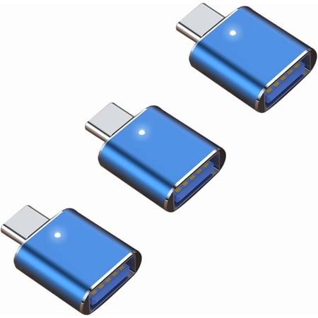 USB Type C To USB Adapter 3-Pack, OTG USB Type C Adapter Converter For Macbook Pad Mobile Phone Universal Mouse Keyboard USB3.0 Data Connectors(Blue) price history and forecast - ZYuoo