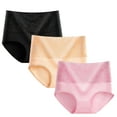 thumbnail image 1 of 3Pcs Underwear For Women Cotton Underwear Briefs High Waist Full Coverage C Section Soft Lace Panties Plus Size Leakproof Briefs, 1 of 3