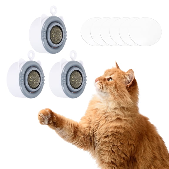 3Pcs Universal Catnip Balls Cat Teeth Cleaning Ball, Gray White