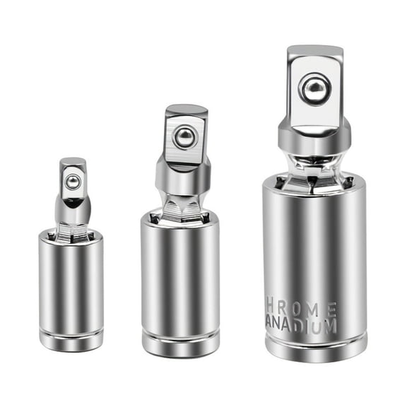 3Pcs Universal Joint Socket Set High Strength 40Cr Steel Ratcheting Mechanism For Tight Space Professional Repair Tool