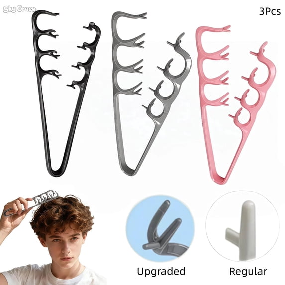3Pcs Upgraded Texture Comb,Travel Folding Wide Tooth Comb with Textured Grip, Root Lift Hair Styling Tool for Women Men Daily Use