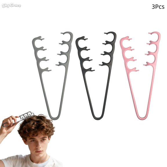 3Pcs Upgraded Texture Comb,Travel Folding Wide Tooth Comb with Textured Grip, Root Lift Hair Styling Tool for Women Men Daily Use