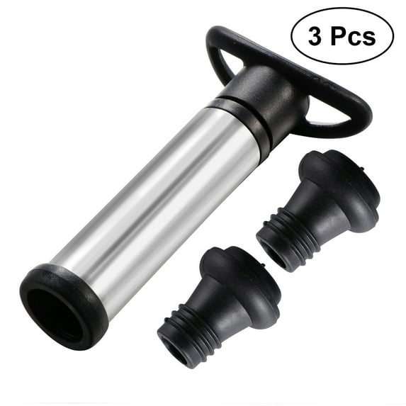 3-Piece Wine Vacuum Pump Set with 2 Reusable Cork Stoppers for Wine Preservation and Freshness, Airtight Seal