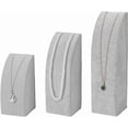 thumbnail image 1 of 3Pcs Velvet Necklace Display Stand 3 Sizes Light Grey Half Arch Shaped Velvet Necklace Holder Pendant Chain Jewelry Display Organizer Rack for Home or Store Show, 1 of 5