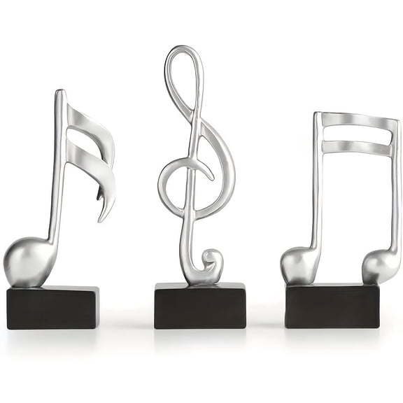 3Pcs Vintage Music Note Sculptures, Resin Musical Note Statues for Home, Music Room, Bookshelf Decor, Ideal Gifts for Music Lovers, Table Centerpiece Statue for Home Piano Gifts Souvenirs Gift