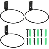 3Pcs Wall Mounted Metal Planter Hooks,6x6In Black Hanging Bracket Basket Hooks,Metal Hanging Bracket Ring for Indoor and Outdoor