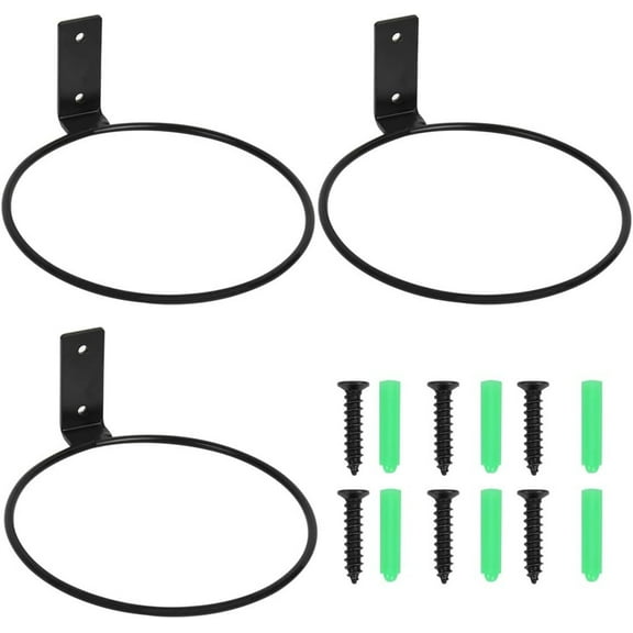 3Pcs Wall Mounted Metal Planter Hooks,6x6In Black Hanging Bracket Basket Hooks,Metal Hanging Bracket Ring for Indoor and Outdoor