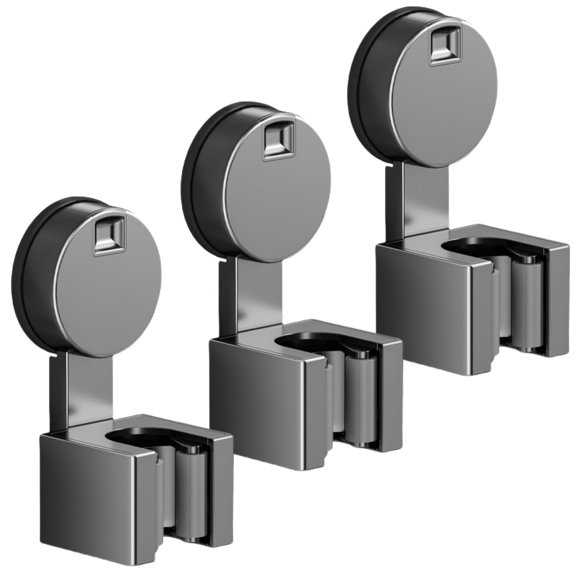 3Pcs Wall Mounted Suction Cup Broom Holder Organizer For Home Cleaning