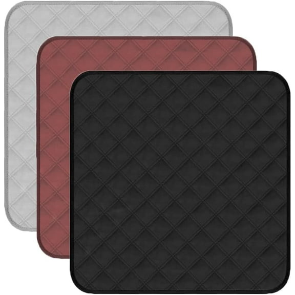 3Pcs Washable Chair Pads for Incontinence Absorbent Seat Protector Pads for Adults Incontinence Seat Cover Ultra Soft 4-Layer Waterproof Incontinence Pads, 21X22inch