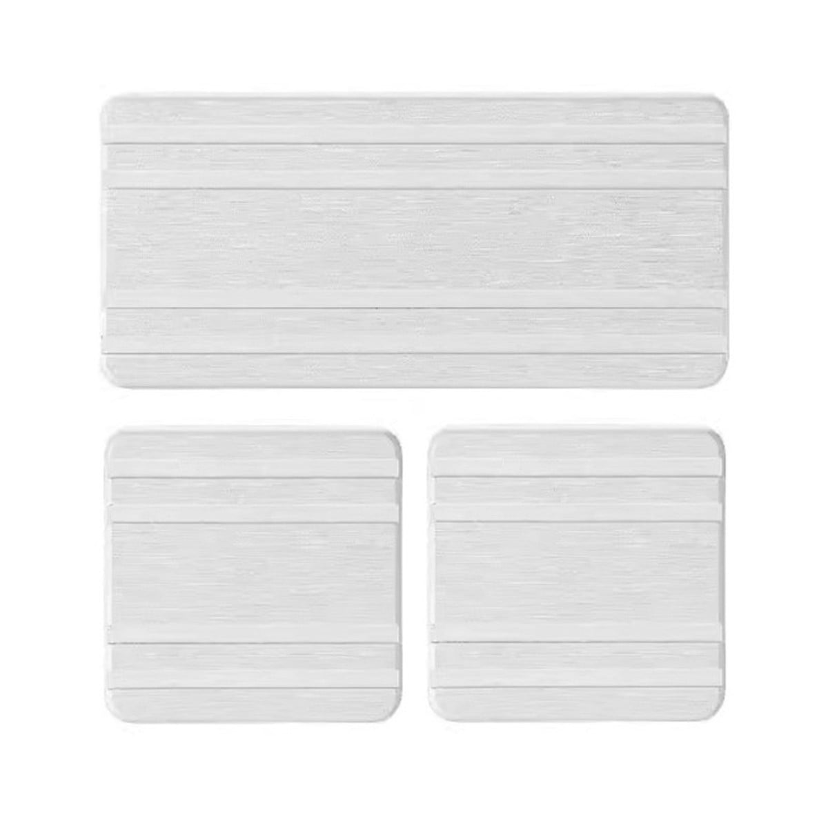 Razborci 2 Pack Fast Drying Water Absorbing Diatomite Stone Mat Tray Kitchen Bathroom Counter Instant Dry Sink Caddy Organizer Vanity Holder Soap Spo