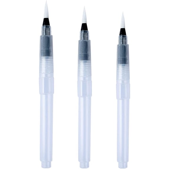3Pcs Water Brush Pens Set Refillable Watercolor Pen Brush 3 Sizes Brush Tips for Blending Colors Creating Shades Watercolor Set Kids Adults Artist Professional, Art Paintbrush Sets yingchongjiaju
