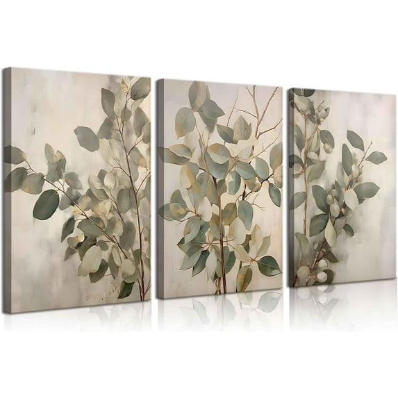 3Pcs Watercolor Wildflower Canvas Wall Art Minimalist Botanical Floral Wall Decor Pictures Boho Flower Posters Prints for Living Room Bedroom Home Decoration