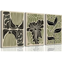 3Pcs Watercolor Wildflower Canvas Wall Art Modern Minimalist Colorful Botanical Floral Painting Pictures Wall Decor Flower Posters Print Artwork for Living Room Bedroom Woman's room Home