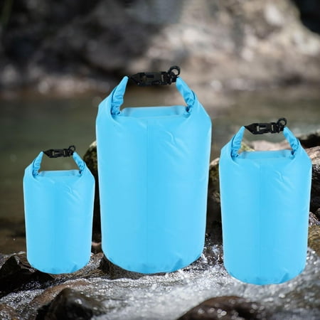 3Pcs Waterproof , Bags, Lightweight Storage Keeps Gear Dry Floating Pouch for Camping Kayaking Drifting Rafting Boating Light Blue